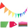 48Pcs Rainbow Pennant Banner, BetterJonny 4 Pack Felt Fabric Flags