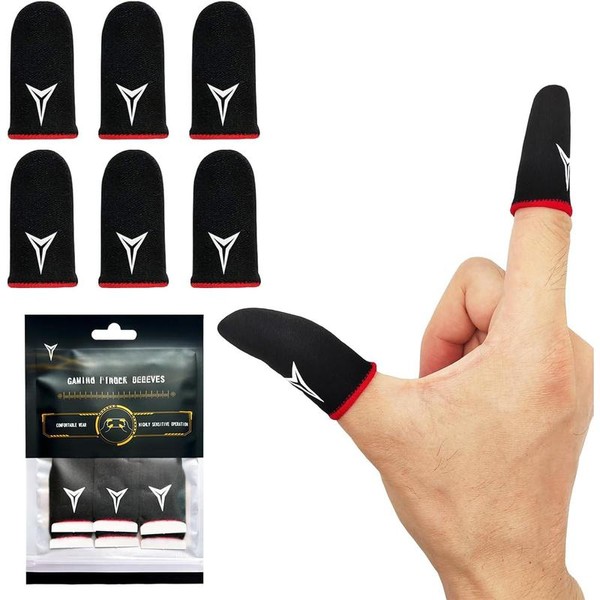 6 Pack Mobile Phone Gaming Finger Sleeves, Finger Sleeves Compatible