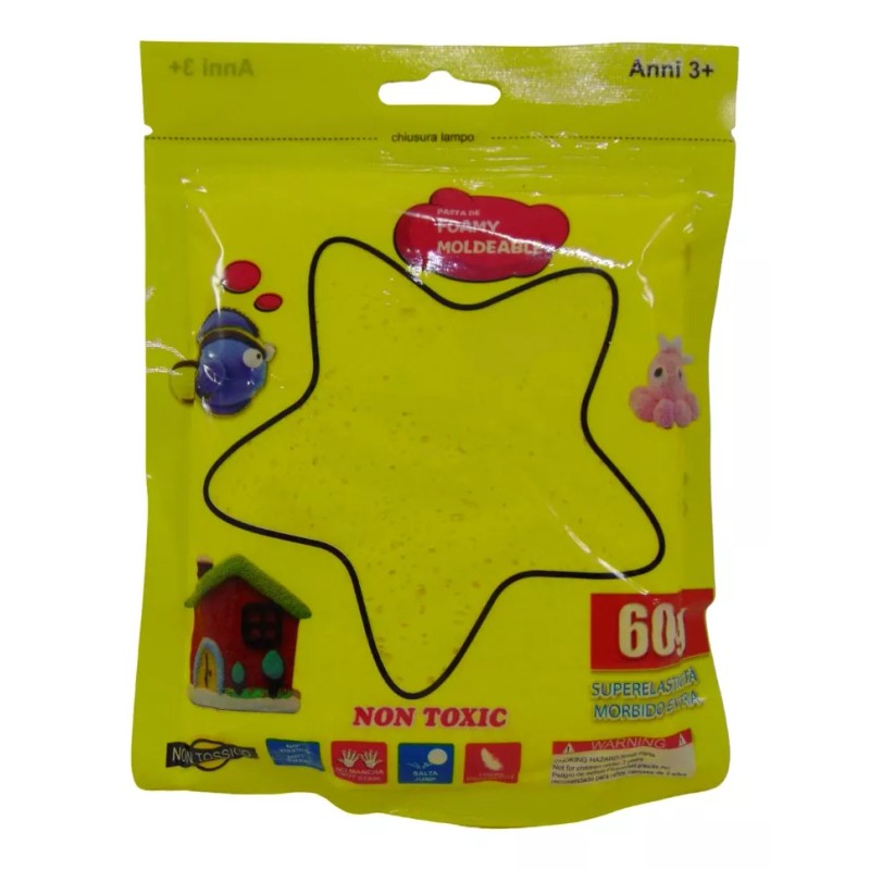 VBFM 12pz Bolsas Fomi Moldeable 60g Color Mixto Slime Didáctico