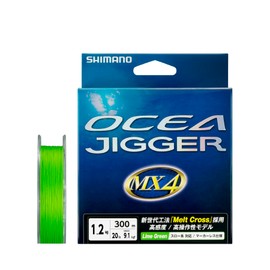 Shimano PE Line Ocea Jigger MX4, 984.3 Feet (300 M), No. 1.2, Lime Green, PL-O74P Fishing Line