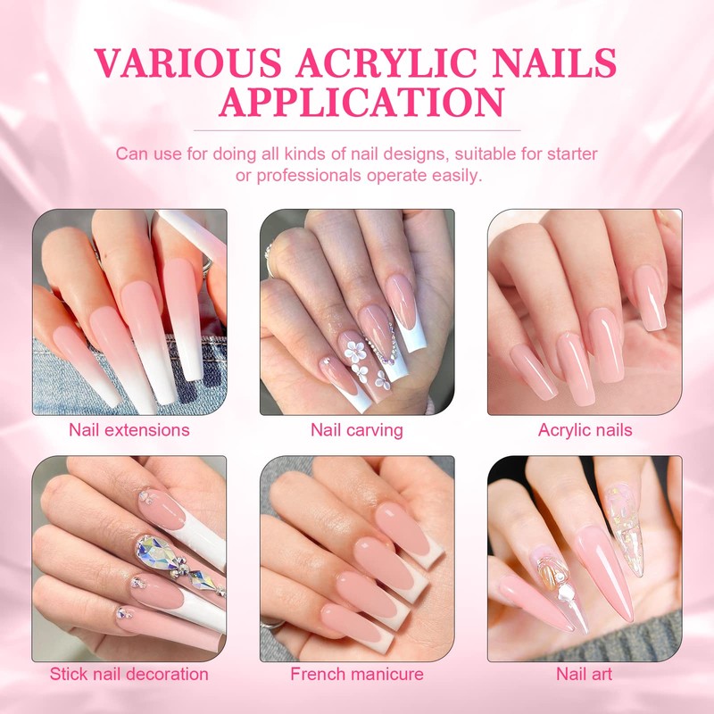 SAVILAND Acrylic Powder Nails 150 g Pink Acrylic Powder for