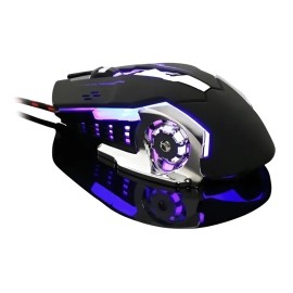 Mouse Gamer Óptico Asiatodo MO21 de 3200 dpi, Negro Con Cable