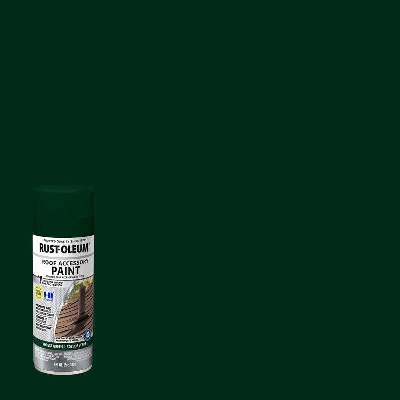 Rust-Oleum 383419- Roofing Accessory Coating Spray, 12 oz, Forest Green