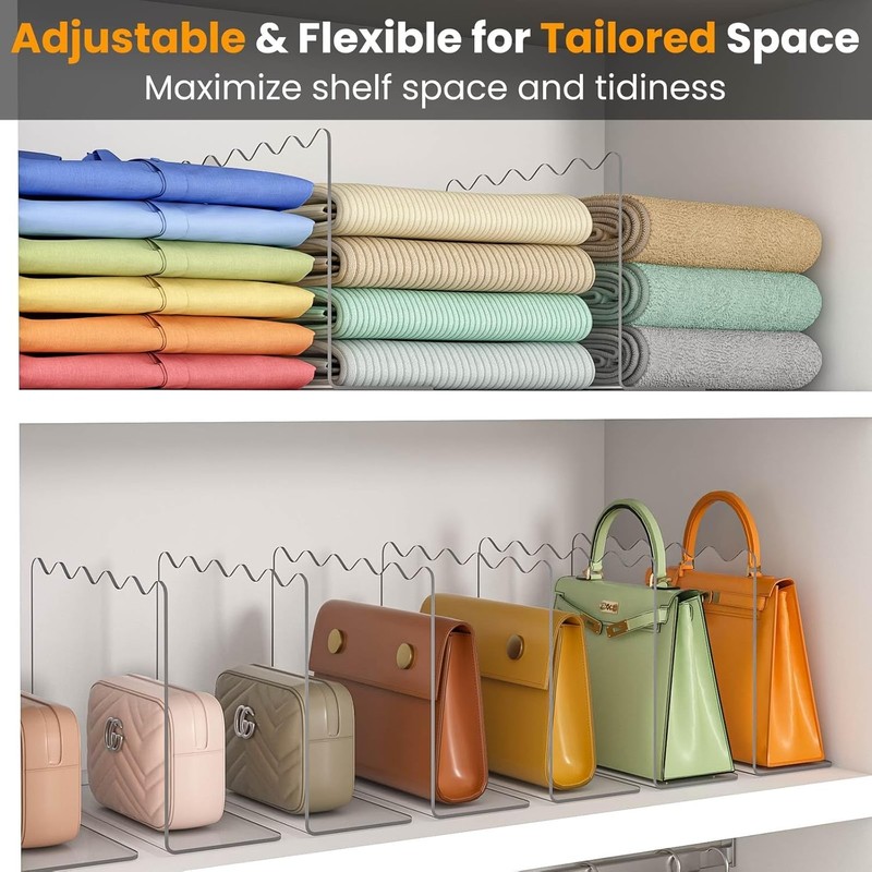 OKPOW Acrylic Shelf Dividers for Closet Organization - 10" Tall