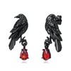Gothic Raven Earrings Sterling Silver Black Crow Studs Earrings Hypoallergenic