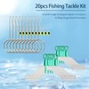 Almpal 20pcs Fishing Gear Kit - 10 Anti-Tangle Fork-Shaped Swivel