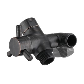PDPBath Brass 3 Way Shower Arm Diverter Valve for Handheld Shower Head and Fixed Shower Head, G1/2 Universal Connection - Oil Rubbed Bronze