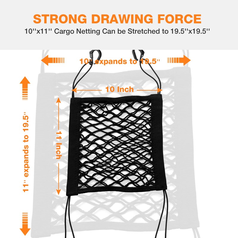 SARDVISA Upgrade Cargo Net for Motorcycle Helmet Storage, 10"X11" High-Elastic