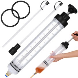 Gisafai 500cc Fluid Extractor Automotive Pump Manual Oil Extractor Pump Syringe for Gasoline Hand Cleaner for Power Steering, Hydraulic Fluid(Black)