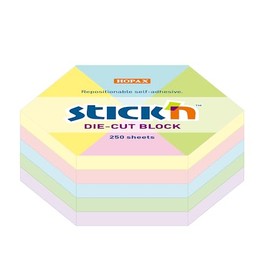 Mimbek Sticky Note Pads with Hexagon Shape | 250 Sheets – Made of Paper – Assorted Pastel Colours – Measures 6 x 7 cm