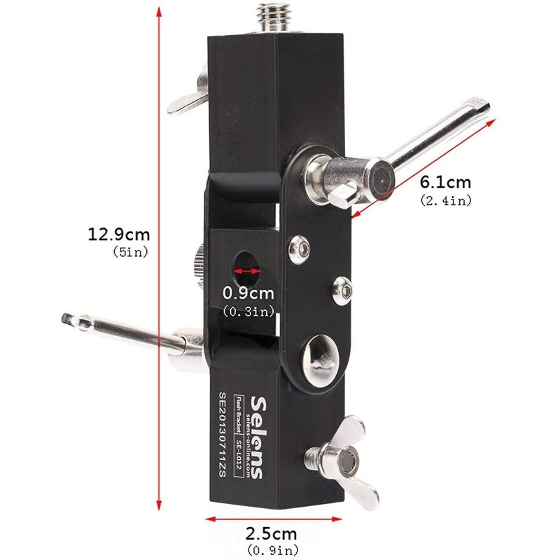 Selens Photography Strobe Umbrella Strobe Holder Studio Bracket 180° Adjustable