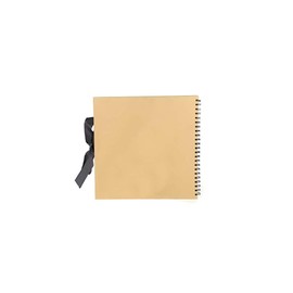 Scrapbook Photo Album Small 15 x 15cm Brown Square Scrap Book Photo Album With 40 sheets 80 pages and Ribbon Closure Ideal for Wedding Family Baby Vacation Arts Crafts DIY