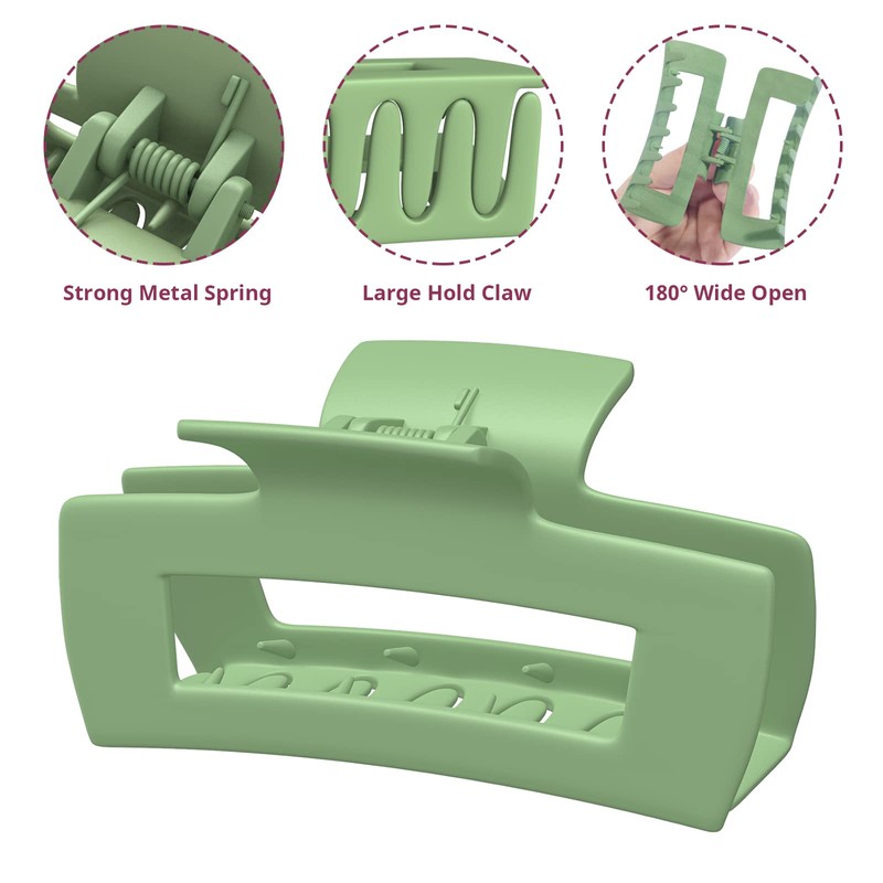 Vigorpace 12 Pack Large Hair Claw Clips 4.1" Big Square