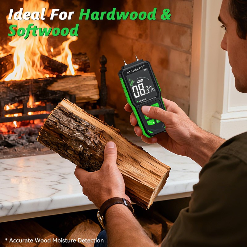 Rechargeable Moisture Meter for Wood, Walls & Hardwood – Accurate
