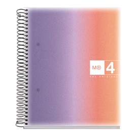Miquelrius - A5 Notebook Polypropylene Cover 120 Micro Perforated Sheets Grid with 4 Colours for Organization 70gsm Extra Matte Paper 2 Staple Holes