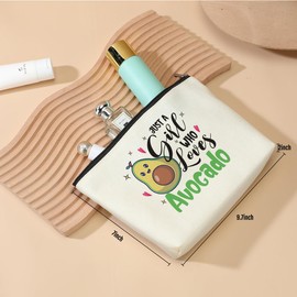 DJHUNG Funny Avocado Cosmetic Bag Avocado Fruit Lover Gifts Makeup Bag Avocado Decor Party Favors Stuff for Avocado Lovers Women Friend Girl Sister Niece Female Her Birthday Christmas