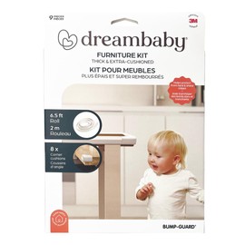 Dreambaby® Bump-Guard Furniture Kit - 9 Piece Baby Proofing Furniture Guards for Sharp Corners and Edges - Easy to Install - White