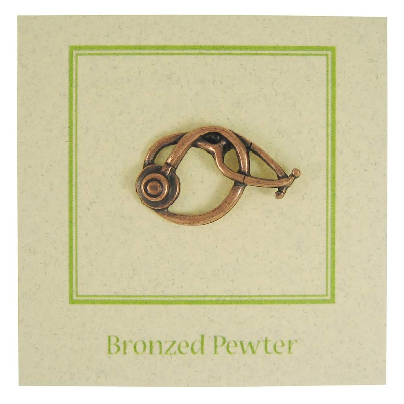 Jim Clift Design Stethoscope Copper Lapel Pin - 10 Count
