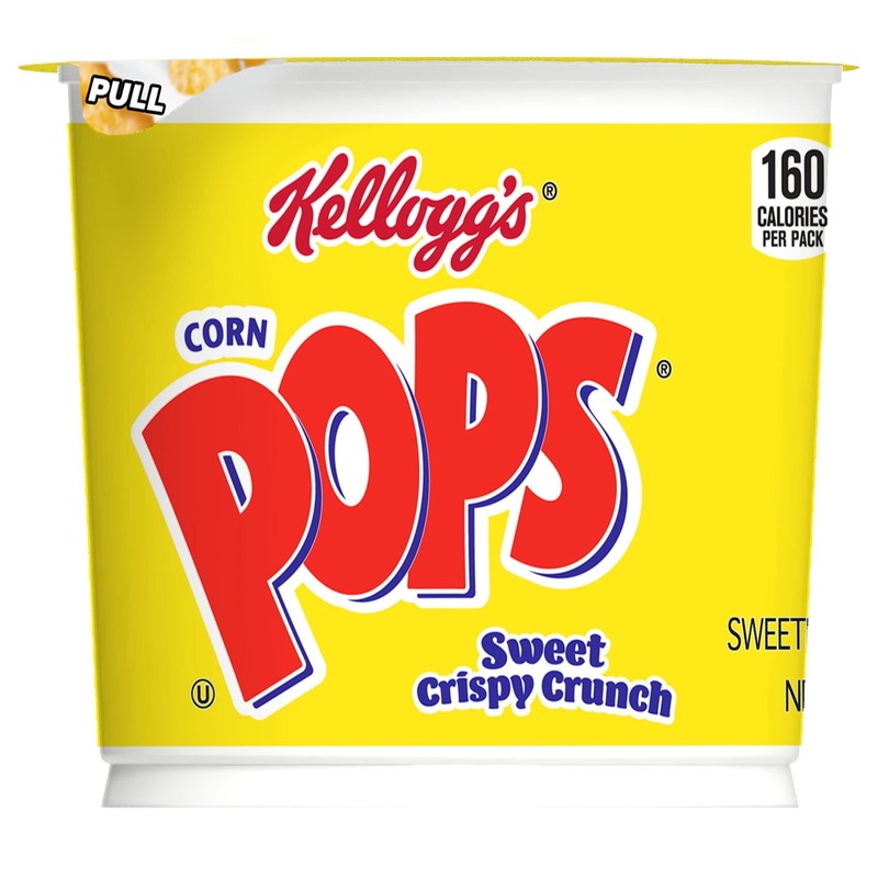Kellogg's Corn Pops Cold Breakfast Cereal Cups, 8 Vitamins and