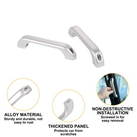 PIUGILH Car A-Pillar Handle Suitable for Land Rover Defender, Interior Car A-pillar Grab Bar Replacement for Land Rover Defender 110 90, Inner Grab Bar for Land Rover Defender Accessories (Silver)
