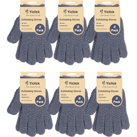 Lingtoolator liating Gloves,Body Scrub Exfoliator for Dead Skin Remover, Exfoliate Sponge Loofah Washcloth Mitt for Men Women (12 Grey)