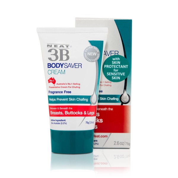 Neat 3B Body Saver Anti-Chafe and Sweat Rash Cream. Under Arm, Breast, Buttocks, Thighs and Groins 2.6 Fl Oz