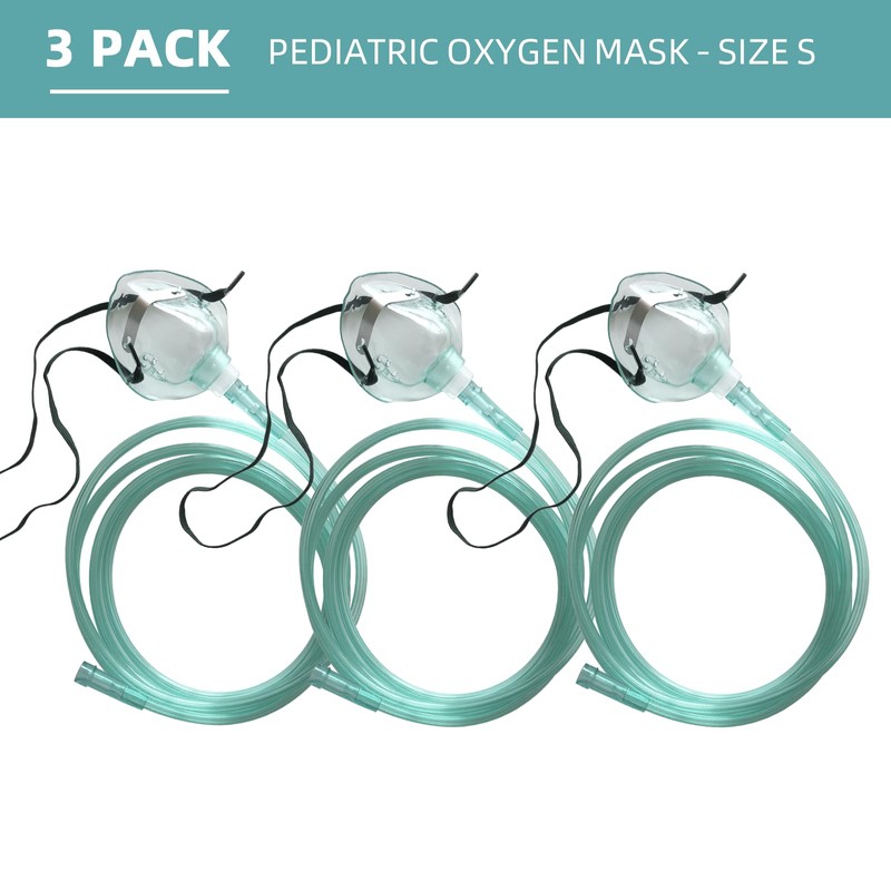 DWCHECK 3 Pack Pediatric Oxygen Mask for Face with 7