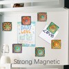 Berkin Arts 12Pcs Cute Square Glass Strong Magnetic Refrigerator Magnet