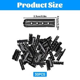 BOHUIZ 30 Pieces Metal Aglets for Shoelaces, Black Metal Shoelace Repair Aglets 23 mm Aglets Replacement Tips for Canvas Sneakers DIY Repairing