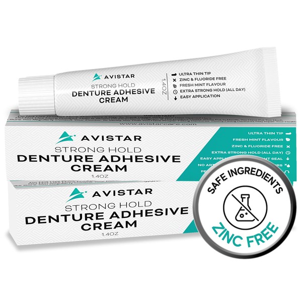 Extra Strong Denture Adhesive Cream, 12 Hour Hold Dental Glue,