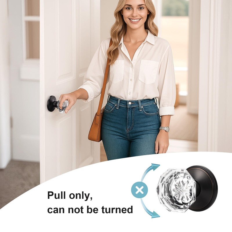 KNOBWELL Glass Door Knobs in Oil Rubbed Bronze Finish, Individual