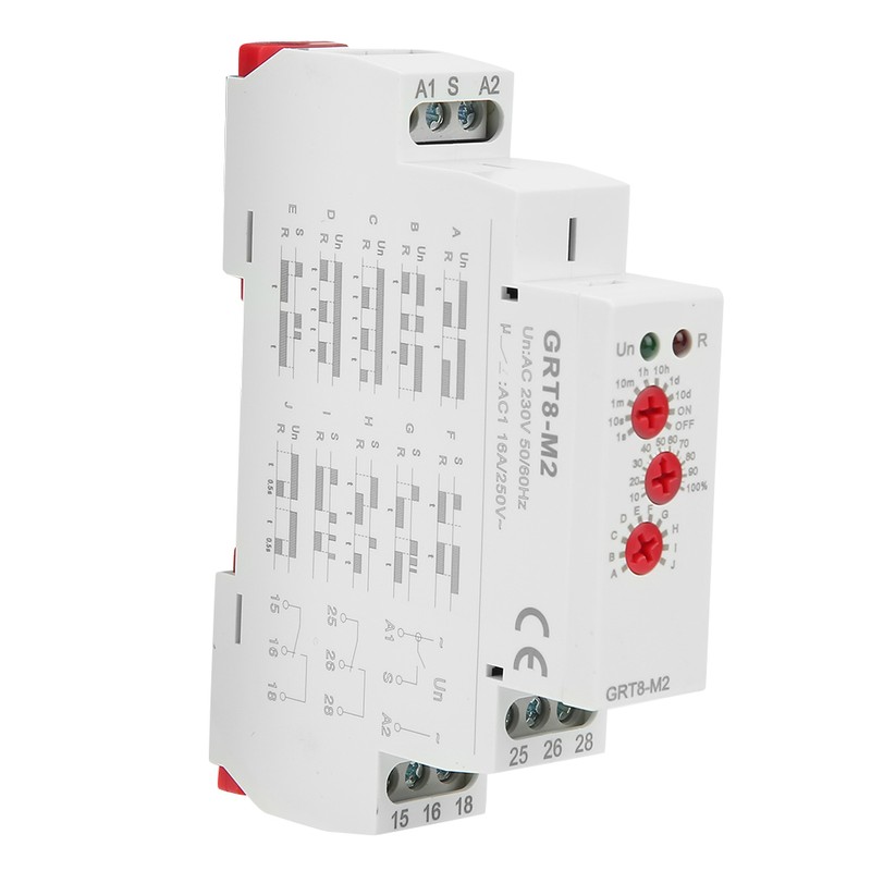 GRT8-M2 Multifunctional Delay Time Relay with 10 Functions DIN Rail