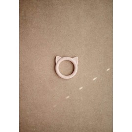 mushie Silicone Baby Teether Toy | Cat (Blush)
