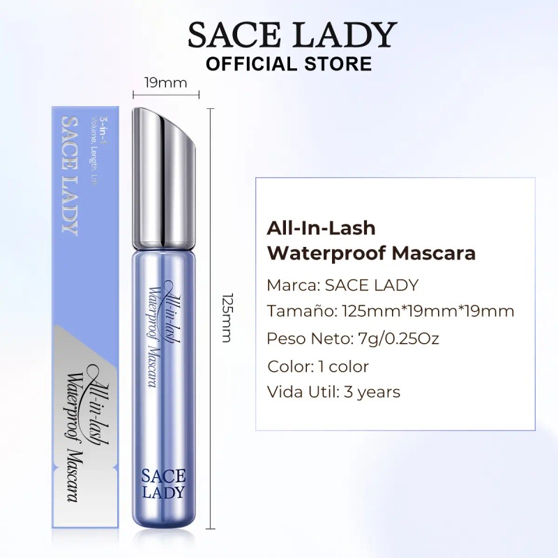 Sace Lady 3 En 1 Máscara De Pestañas Volumen Y