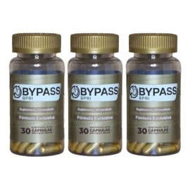 Bypass Bpri 30 Cap Inhibidor De Apetito 100% Natural Pack 3