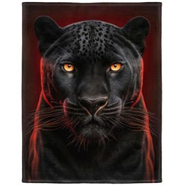 Rstick Black Panther Blanket Animal Art Fleece Blanket Soft Fuzzy Plush Throw Blankets for Couch Bed 50"x60"
