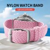 ULLCHRO Unisex Perlon Nylon Bracelet with Stainless Steel Silver Buckle,