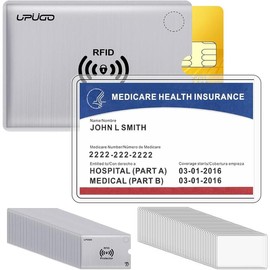 6 Pack 12mil New Medicare Card Protector Sleeves and 6 Pack RFID Blocking Card Sleeves for , Social, Security, Metro, License, Credit Cards - Color: 96 Pack