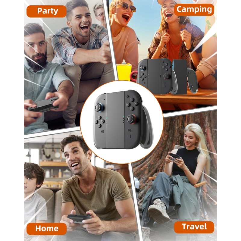 AstroniSync Ergonomic Charging Grip for Switch 2 JoyCon, Magnetic Fast