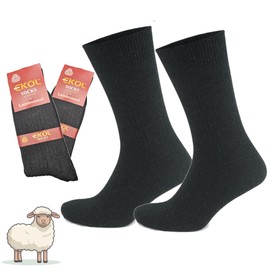 Blue Eyes 2 Pairs of Warm Sheep's Wool Socks, black