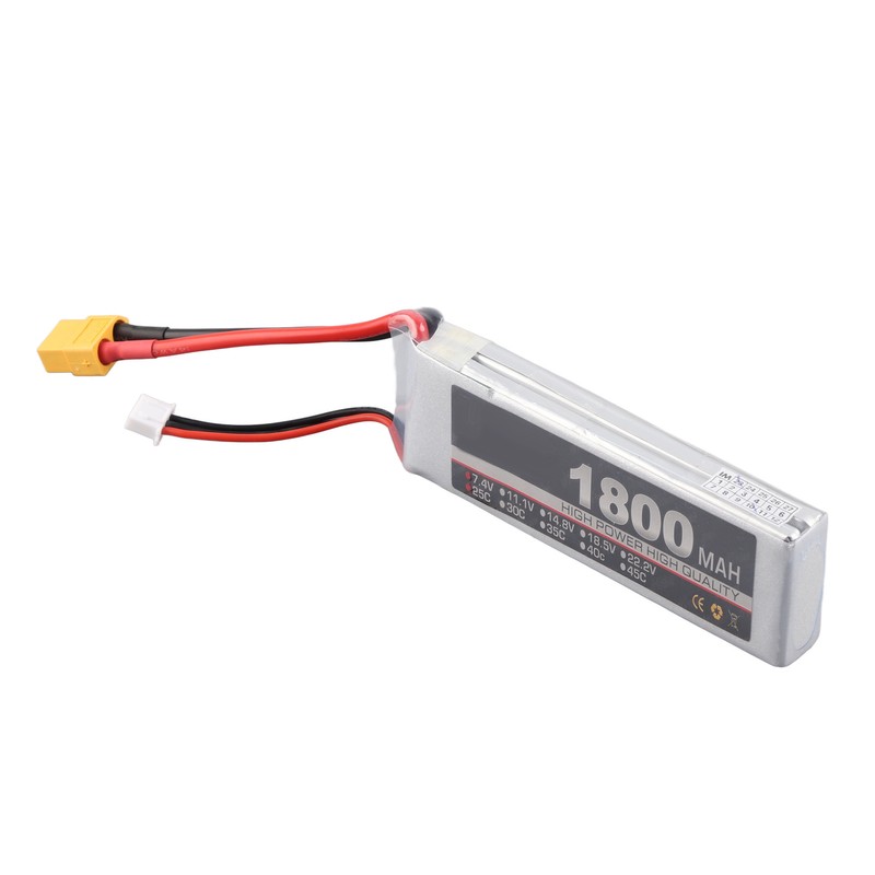 RC LiPo Battery 7.4V 2S 1800mAh 25C Rechargeable Lithium Polymer