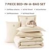Monbix Queen Comforter Set - 7 Pieces Birch Marble Pattern