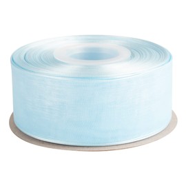 Cinta de organza transparente de 1-1/2 pulgadas, cinta de gasa brillante de niebla azul para manualidades, decoración de fiesta de boda, envoltura de regalos, ramos de novia (50 yardas)