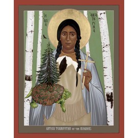 Trinity Stores Religious Art Giclee Print - 8x10 St. Kateri Tekakwitha of The Iroquois by Br. Robert Lentz, OFM