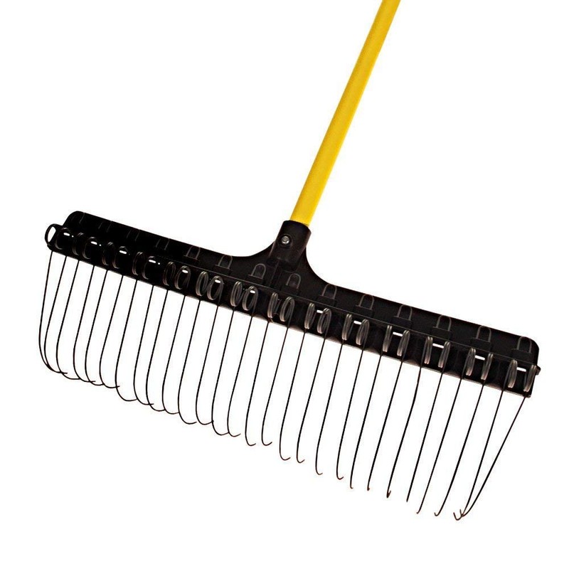 THE GROUNDSKEEPER II Rake 55-inch Lightweight Fiberglass Handle, 21-inch Head,