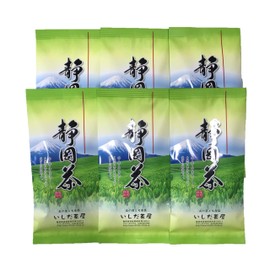 Ishida Chaya Tea Leaves, Shizuoka Tea, 3.5 oz (100 g) x 6 Bags, 21.2 oz (600 g), With Stems, Imperfect, For Commercial Use, Tea, Tea Leaves, Japanese Tea, Green Tea, First Harvest Tea, Catechin Green