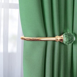 Sujetadores de cortina, ganchos dorados para cortinas, soportes decorativos de vidrio, soportes para cortinas, soportes de metal para colgar en la pared, soportes para cortinas de metal, soportes para tratamiento de ventanas, juego de 2