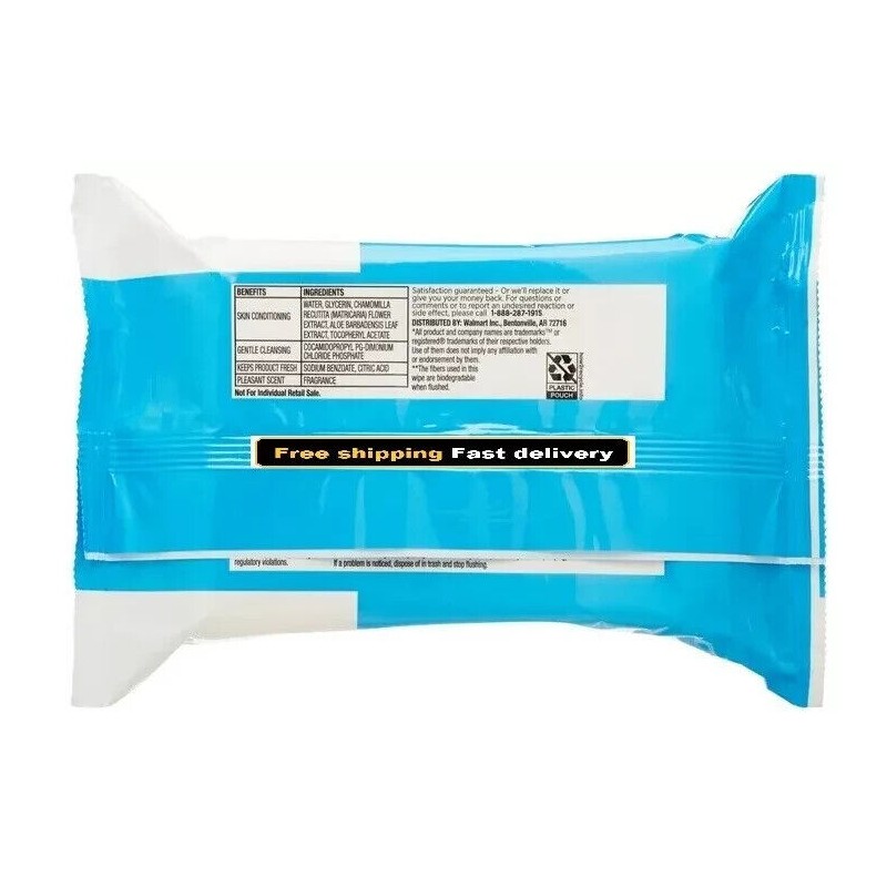 Equate Flushable Wipes, Fresh Scent, 5 packs of 48 wipes,