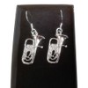 Euphonium/Tuba silver-plated drop hook earrings