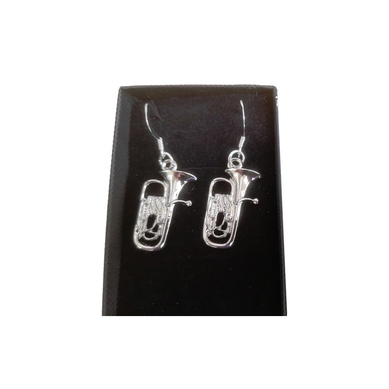 Euphonium/Tuba silver-plated drop hook earrings